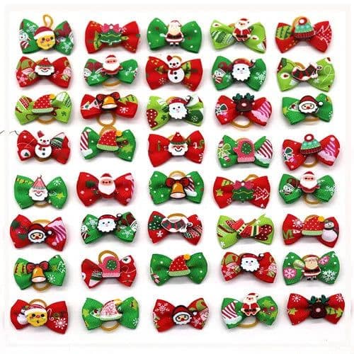 image-20PCS Cute Handmade Small Puppy Dog Hair Bows Pet Dog Hair Accessories Flower Bows Dog Grooming Bows for Small Dogs Pet Products