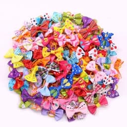image-20PCS Cute Handmade Small Puppy Dog Hair Bows Pet Dog Hair Accessories Flower Bows Dog Grooming Bows for Small Dogs Pet Products