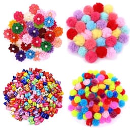 image-20PCS Cute Handmade Small Puppy Dog Hair Bows Pet Dog Hair Accessories Flower Bows Dog Grooming Bows for Small Dogs Pet Products