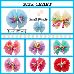 image-20PCS Cute Handmade Small Puppy Dog Hair Bows Pet Dog Hair Accessories Flower Bows Dog Grooming Bows for Small Dogs Pet Products