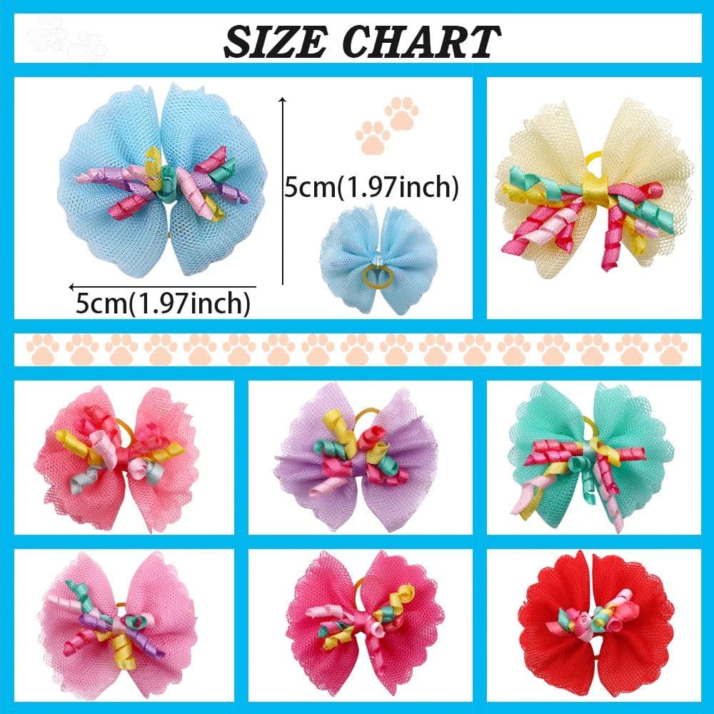 image-20PCS Cute Handmade Small Puppy Dog Hair Bows Pet Dog Hair Accessories Flower Bows Dog Grooming Bows for Small Dogs Pet Products