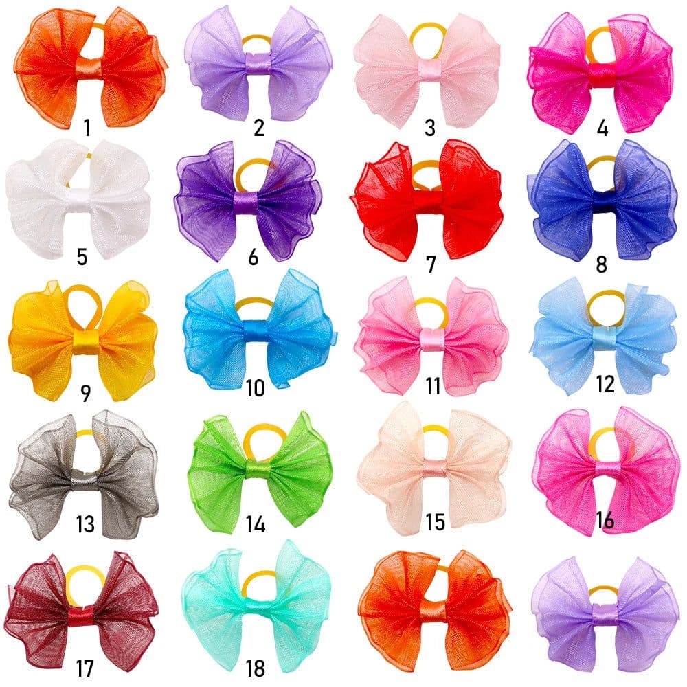 image-20PCS Cute Handmade Small Puppy Dog Hair Bows Pet Dog Hair Accessories Flower Bows Dog Grooming Bows for Small Dogs Pet Products