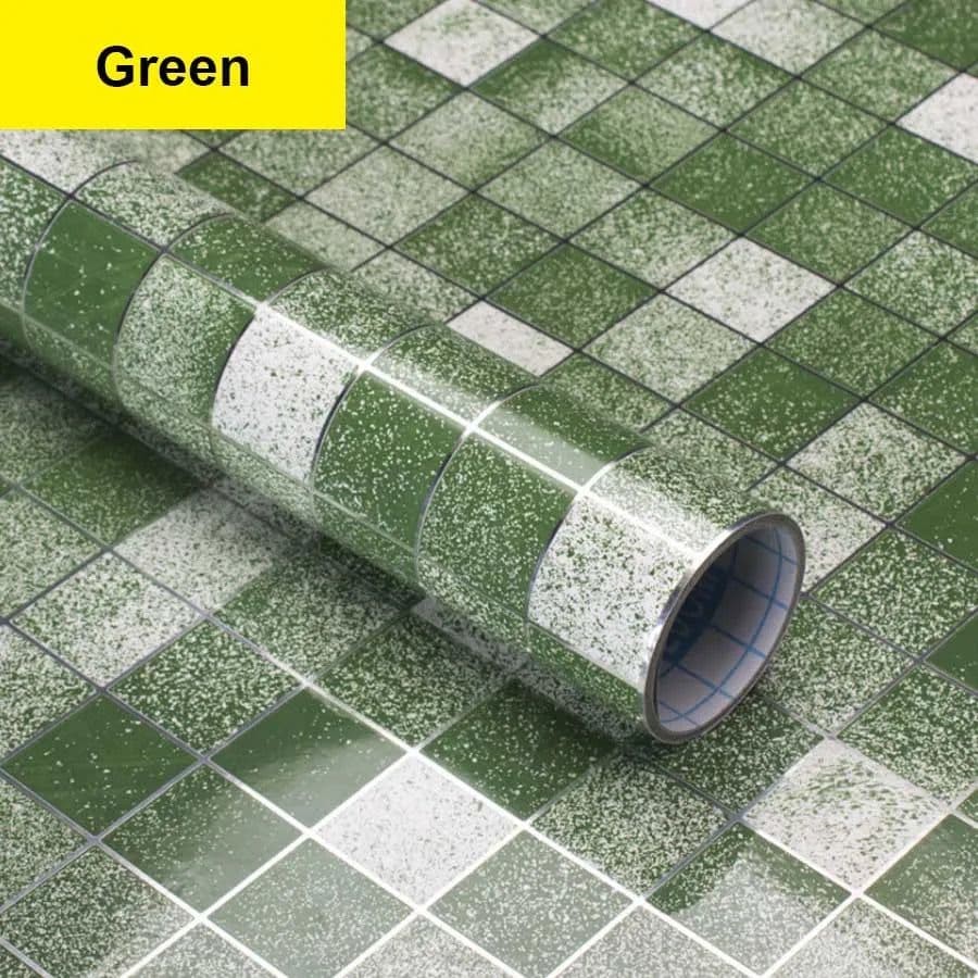 image-Bathroom Waterproof Tiles Wall Sticker Self-Adhesive Kitchen Stove Oil-Proof Fireproof Wallpaper Aluminum Foil Decorative Film