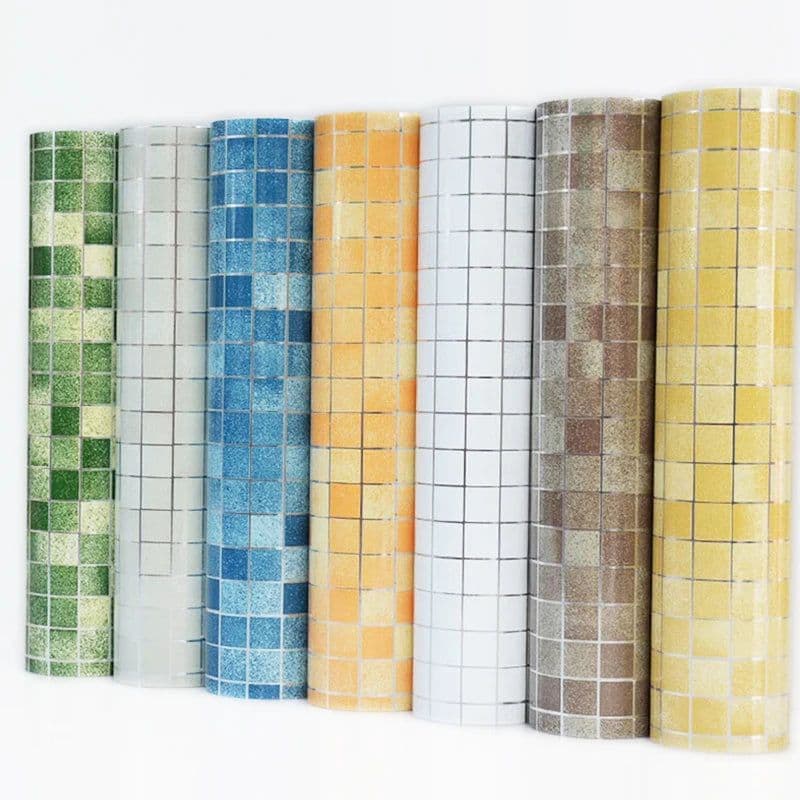 image-Bathroom Waterproof Tiles Wall Sticker Self-Adhesive Kitchen Stove Oil-Proof Fireproof Wallpaper Aluminum Foil Decorative Film