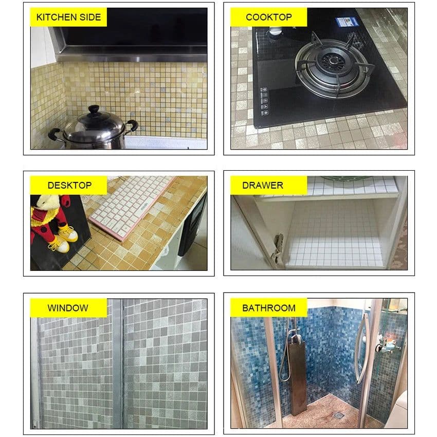 image-Bathroom Waterproof Tiles Wall Sticker Self-Adhesive Kitchen Stove Oil-Proof Fireproof Wallpaper Aluminum Foil Decorative Film