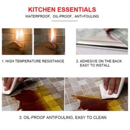 image-Bathroom Waterproof Tiles Wall Sticker Self-Adhesive Kitchen Stove Oil-Proof Fireproof Wallpaper Aluminum Foil Decorative Film
