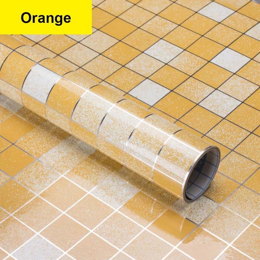 image-Bathroom Waterproof Tiles Wall Sticker Self-Adhesive Kitchen Stove Oil-Proof Fireproof Wallpaper Aluminum Foil Decorative Film