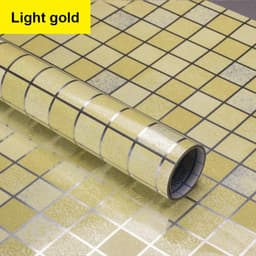 image-Bathroom Waterproof Tiles Wall Sticker Self-Adhesive Kitchen Stove Oil-Proof Fireproof Wallpaper Aluminum Foil Decorative Film