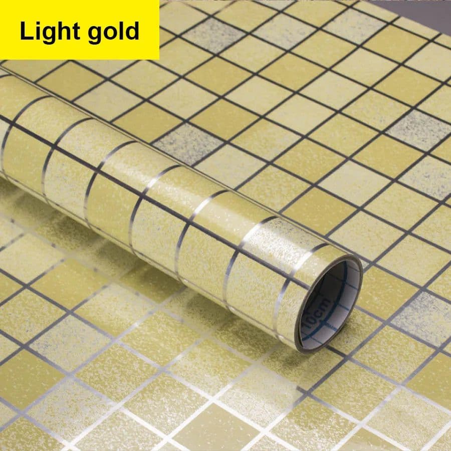 image-Bathroom Waterproof Tiles Wall Sticker Self-Adhesive Kitchen Stove Oil-Proof Fireproof Wallpaper Aluminum Foil Decorative Film