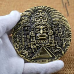 image-Mayan AZTEC CALENDAR souvenirs predict commemorative coins art collection gifts commemorative coins collections interesting