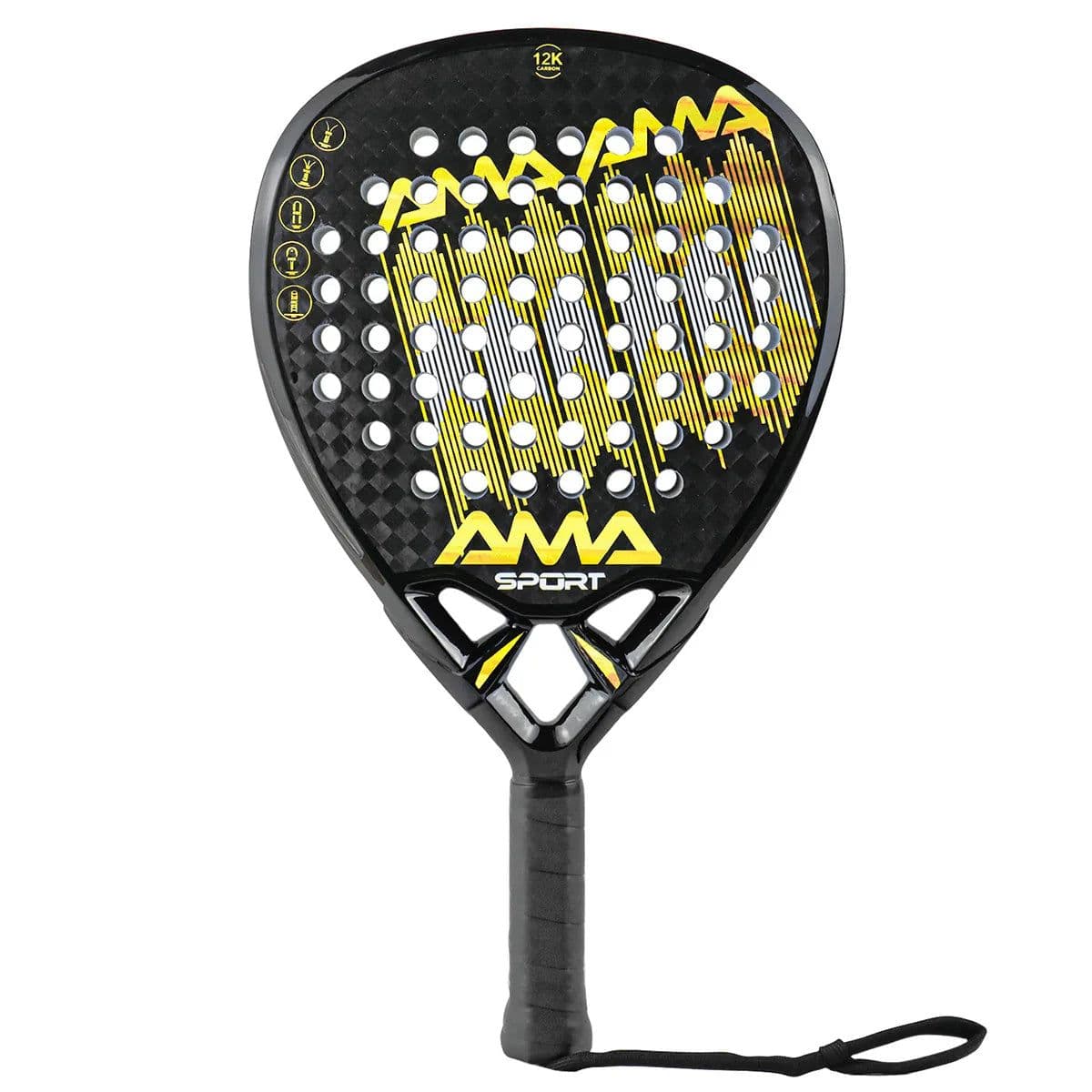 image-AMASPORT Padel Racket with Cover 3k/12K/18K Carbon EVA Soft Padel Paddle Tennis Racket Diamond Shape High Quality Raqueta Paddel