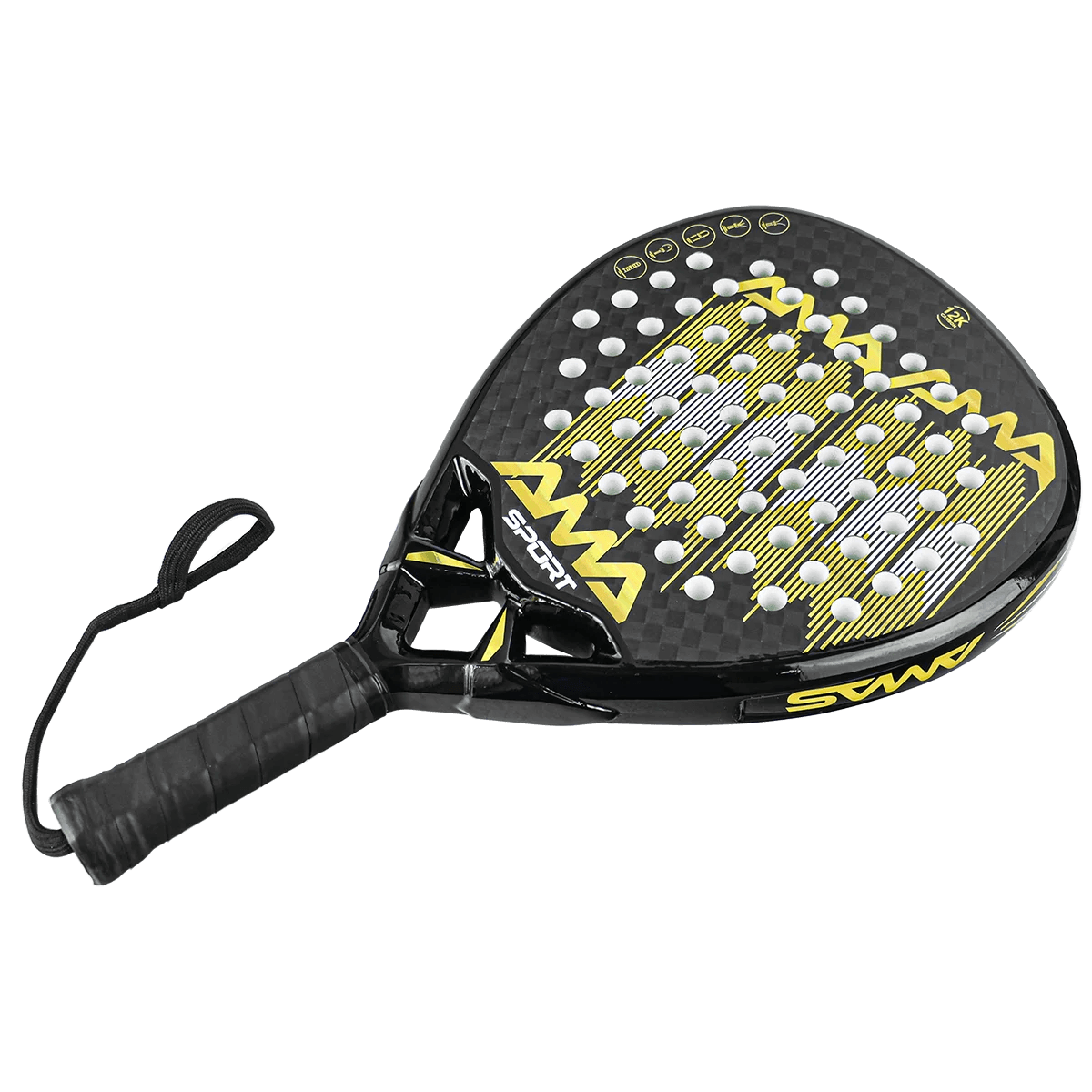 image-AMASPORT Padel Racket with Cover 3k/12K/18K Carbon EVA Soft Padel Paddle Tennis Racket Diamond Shape High Quality Raqueta Paddel