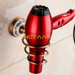 image-Antique Brushed Solid Brass Bathroom Accessories Sets European Porcelain Bathroom Hardware Sets Ceramic Retro Bathroom Products