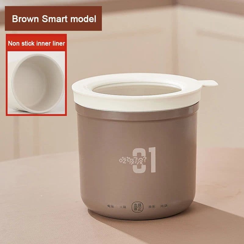image-DMWD Mini Rice Cooker Multifunction Skillet 1L Noodle Cooking Pot Egg Omelette Frying Pan Hotpot Baby Food Stew Cup Soup Heater