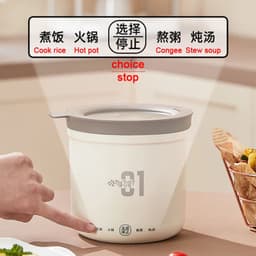 image-DMWD Mini Rice Cooker Multifunction Skillet 1L Noodle Cooking Pot Egg Omelette Frying Pan Hotpot Baby Food Stew Cup Soup Heater