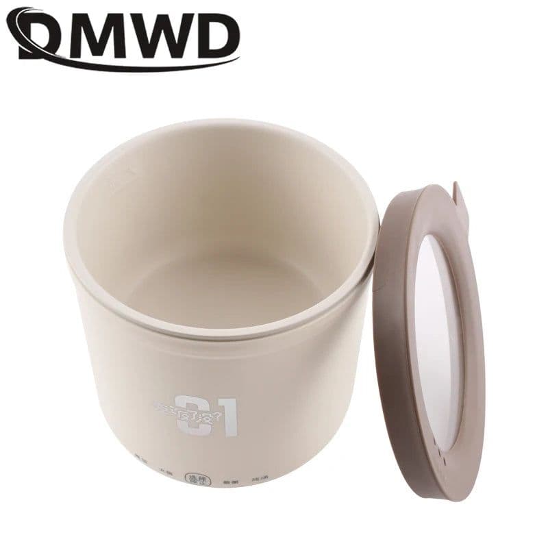 image-DMWD Mini Rice Cooker Multifunction Skillet 1L Noodle Cooking Pot Egg Omelette Frying Pan Hotpot Baby Food Stew Cup Soup Heater