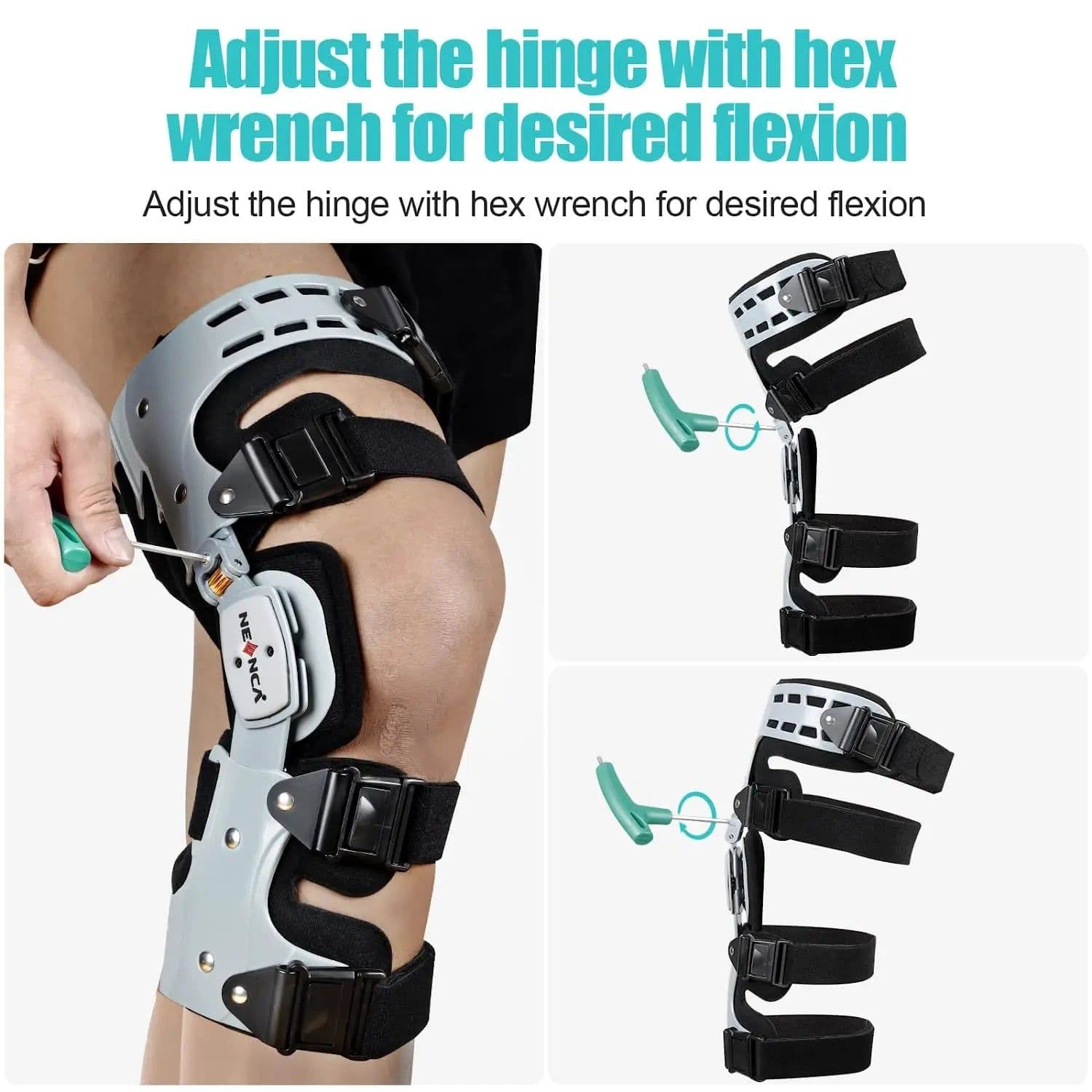 image-NEENCA Unloader ROM Knee Brace Hinged Stabilizer Adjustable Recovery Support for ACL MCL PCL Injury Meniscus Tear Arthritis
