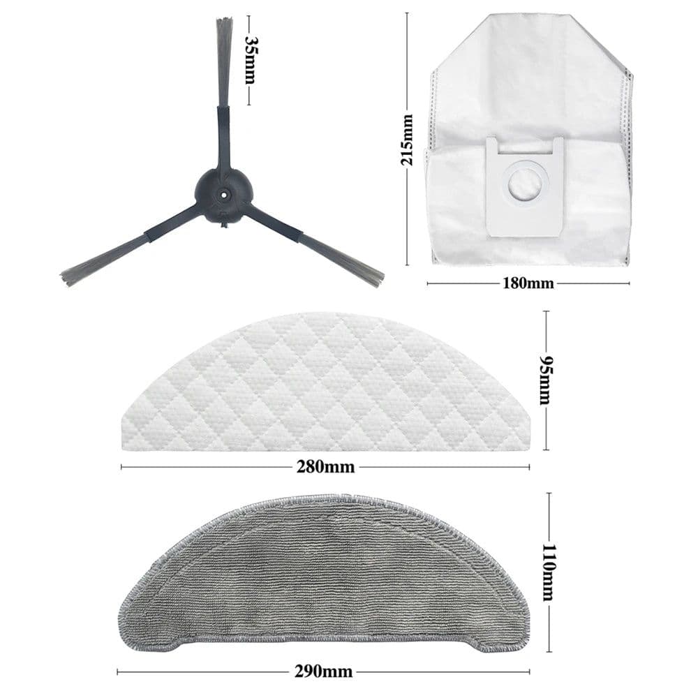 image-For Roidmi Eve Plus SDJ01RM Robotic Vacuum Cleaner Spare Parts Mop Cloth Hepa Filter Main Brush Side Brush Dust Bag Accessories