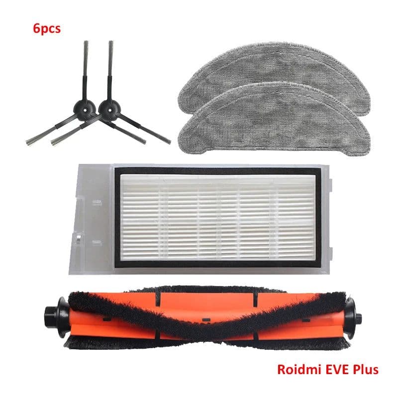 image-For Roidmi Eve Plus SDJ01RM Robotic Vacuum Cleaner Spare Parts Mop Cloth Hepa Filter Main Brush Side Brush Dust Bag Accessories