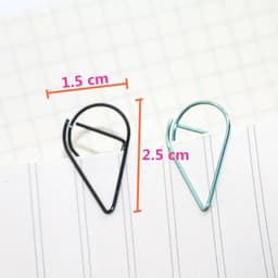 image-60 Pcs 6 Colors Metal Material Drop Shape Paper Clips Funny Kawaii Bookmark Office Shool Stationery Marking Clips