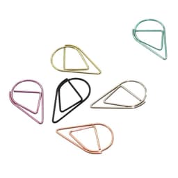 image-60 Pcs 6 Colors Metal Material Drop Shape Paper Clips Funny Kawaii Bookmark Office Shool Stationery Marking Clips