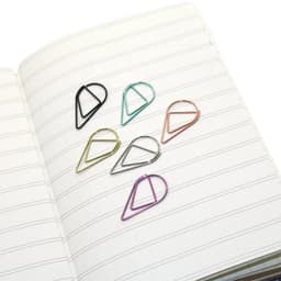 image-60 Pcs 6 Colors Metal Material Drop Shape Paper Clips Funny Kawaii Bookmark Office Shool Stationery Marking Clips