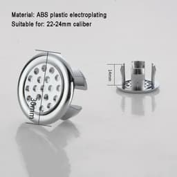 image-Bathroom Basin Faucet Sink Overflow Cover Brass Six-foot Ring Insert Replacement Hole Cover Cap Chrome Trim Bathroom Accessories