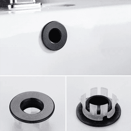 image-Bathroom Basin Faucet Sink Overflow Cover Brass Six-foot Ring Insert Replacement Hole Cover Cap Chrome Trim Bathroom Accessories