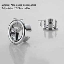 image-Bathroom Basin Faucet Sink Overflow Cover Brass Six-foot Ring Insert Replacement Hole Cover Cap Chrome Trim Bathroom Accessories