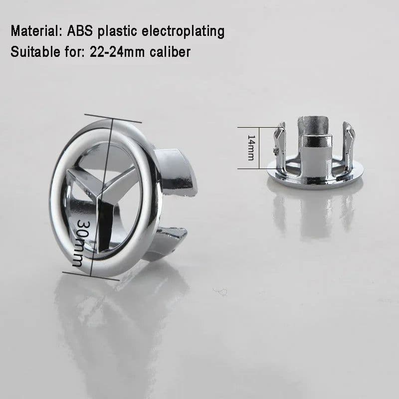 image-Bathroom Basin Faucet Sink Overflow Cover Brass Six-foot Ring Insert Replacement Hole Cover Cap Chrome Trim Bathroom Accessories