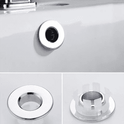 image-Bathroom Basin Faucet Sink Overflow Cover Brass Six-foot Ring Insert Replacement Hole Cover Cap Chrome Trim Bathroom Accessories