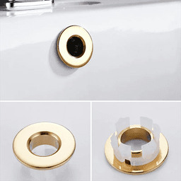 image-Bathroom Basin Faucet Sink Overflow Cover Brass Six-foot Ring Insert Replacement Hole Cover Cap Chrome Trim Bathroom Accessories