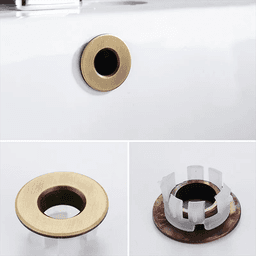 image-Bathroom Basin Faucet Sink Overflow Cover Brass Six-foot Ring Insert Replacement Hole Cover Cap Chrome Trim Bathroom Accessories