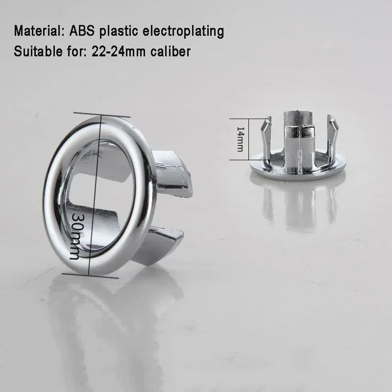 image-Bathroom Basin Faucet Sink Overflow Cover Brass Six-foot Ring Insert Replacement Hole Cover Cap Chrome Trim Bathroom Accessories