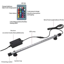 image-Waterproof RGB LED Aquarium Lights Fish Tank Light Diving Lighting Aquarium Submersible Remote Control Lamp Amphibious