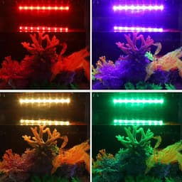 image-Waterproof RGB LED Aquarium Lights Fish Tank Light Diving Lighting Aquarium Submersible Remote Control Lamp Amphibious