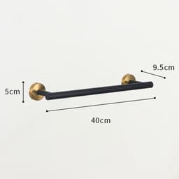 image-Black and Gold Stainless Steel Bathroom Hardware set Towel Bar Toilet Paper Holder Clothes Hook Bathroom Roll Towel Rack Ring
