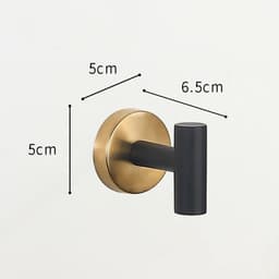 image-Black and Gold Stainless Steel Bathroom Hardware set Towel Bar Toilet Paper Holder Clothes Hook Bathroom Roll Towel Rack Ring