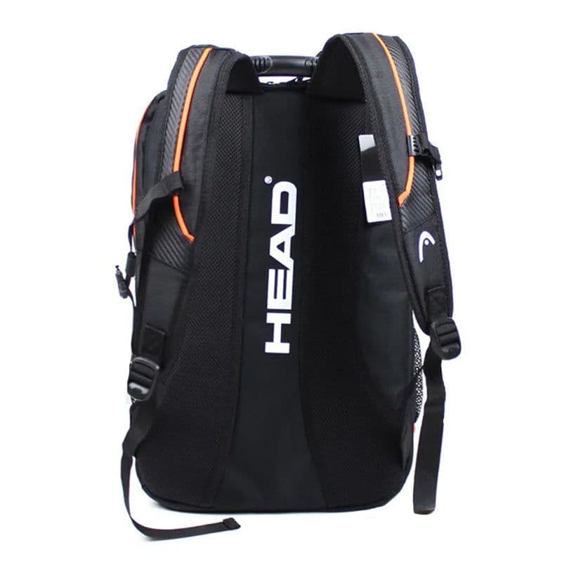 image-Orange Original HEAD Tennis Backpack 1-2 Pack Large Capacity Tennis Squash Rackets Bag Men Women Tennis Sports Padel Raquete Bag