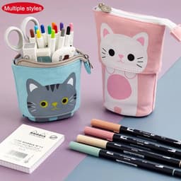 image-Kawaii Pencil Cases for Girls Boys Zipper Cute Cat Pencil Box School Supplies Stationery Gift Pop Up Pouchs Trousse Scolaire