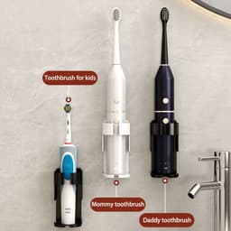 image-BGRORIO Electric Toothbrush Holder Space Saving Traceless Bathroom Self-adhesive Wall-mounted Toothbrush Storage Base