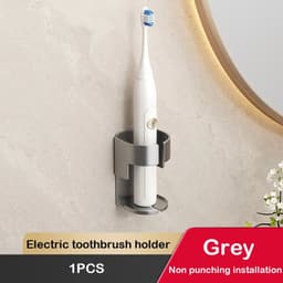 image-BGRORIO Electric Toothbrush Holder Space Saving Traceless Bathroom Self-adhesive Wall-mounted Toothbrush Storage Base
