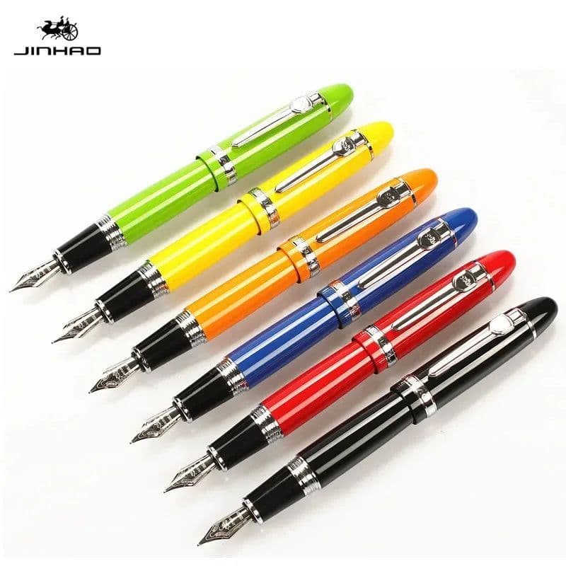 image-JINHAO 159 18KGP 0.7mm MEDIUM BROAD NIB FOUNTAIN PEN 8 COLORS FOR CHOOSE metal ink pen