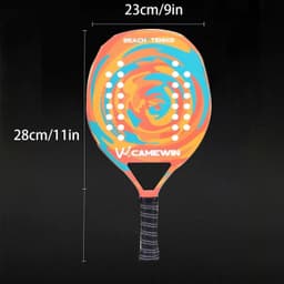 image-Adult Professional Full Carbon Beach Tennis Paddle Racket Soft EVA Face With Bag Unisex Equipment Padel
