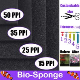 image-Custom 15/25/35/50PPI Aquarium Biochemical Sponge Filter Practical Fish Tank Accessories Pond Culture Foam Cotton Filter Black