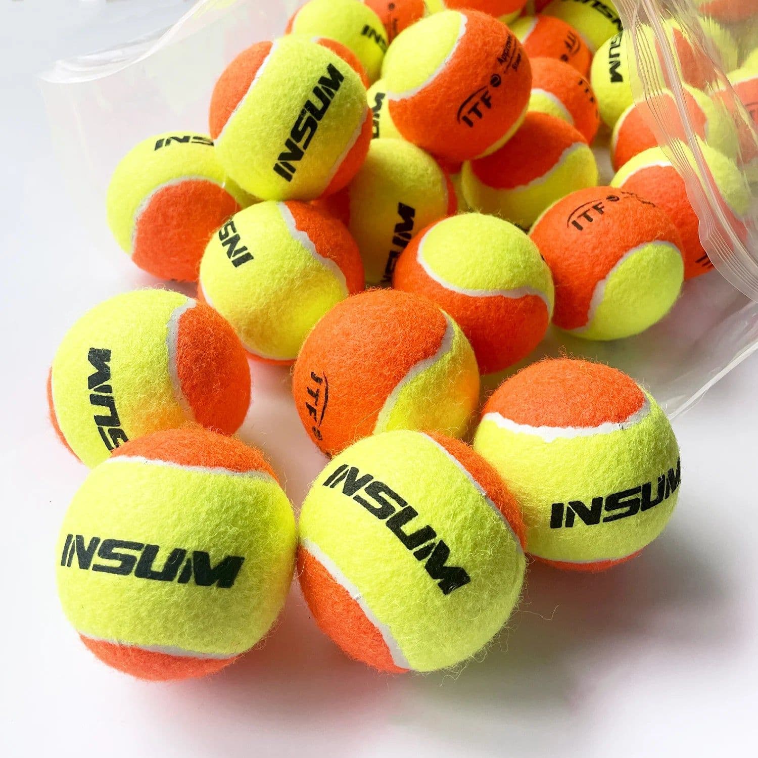 image-INSUM 6/12Pcs Tennis Balls Primary Practice Tennis 50% Standard Pressure Match Training Ball for Beach Training Padel Balls