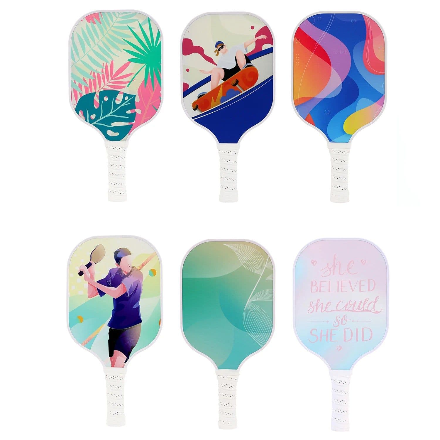 image-USAPA Approved Carbon Fiber Pickleball Paddles Set Pickle Ball Paddle Honeycomb Core Anti Slip Sweat Absorb Grip Padel for Adult