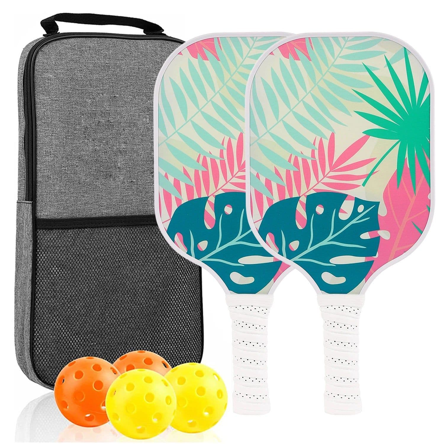 image-USAPA Approved Carbon Fiber Pickleball Paddles Set Pickle Ball Paddle Honeycomb Core Anti Slip Sweat Absorb Grip Padel for Adult