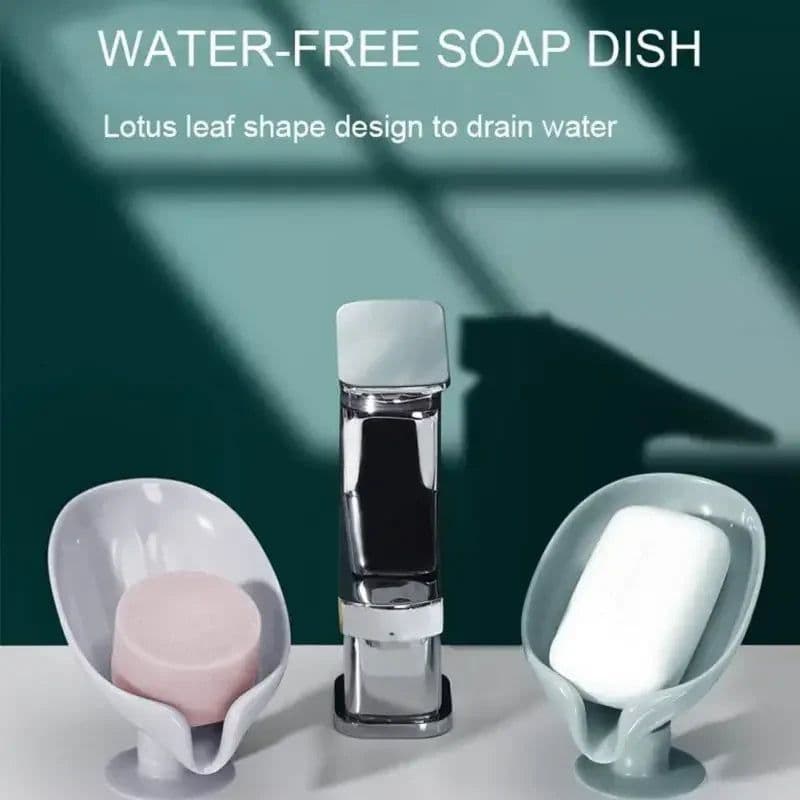 image-2pcs Drain Soap Holder Leaf Shape Soap Box Suction Cup Tray Drying Rack for Shower Sponge Container Kitchen Bathroom Accessories