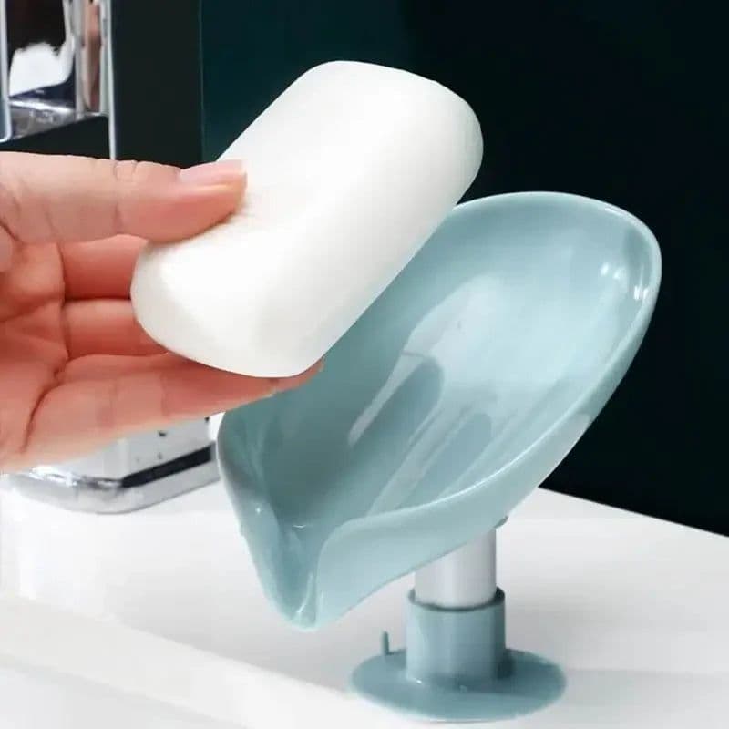image-2pcs Drain Soap Holder Leaf Shape Soap Box Suction Cup Tray Drying Rack for Shower Sponge Container Kitchen Bathroom Accessories